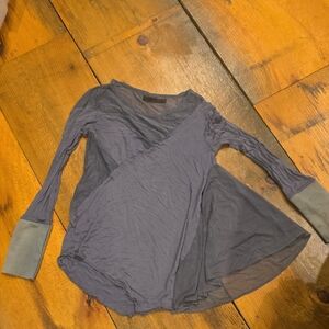 NICHOLAS Slate Blue Asymmetrical Long Sleeve Top